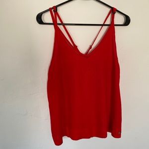 Red strappy loose Roxy tank